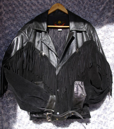Veste en cuir noir  170 Valloire (73)