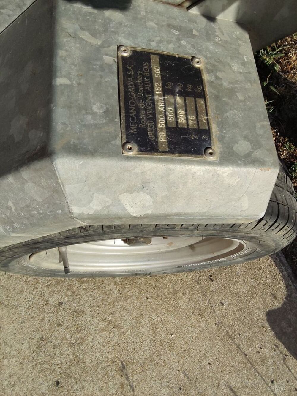 Propose remorque MG PTAC 500 kg Bricolage