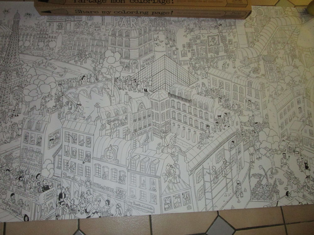 GRAND COLORIAGE MONUMENT DE PARIS90CM X 158CM Jeux / jouets