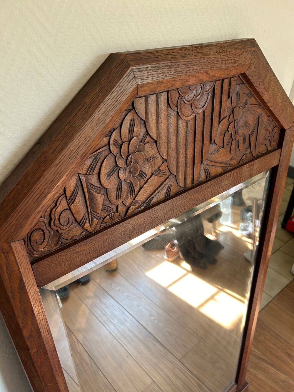 Miroir en ch&ecirc;ne massif Décoration
