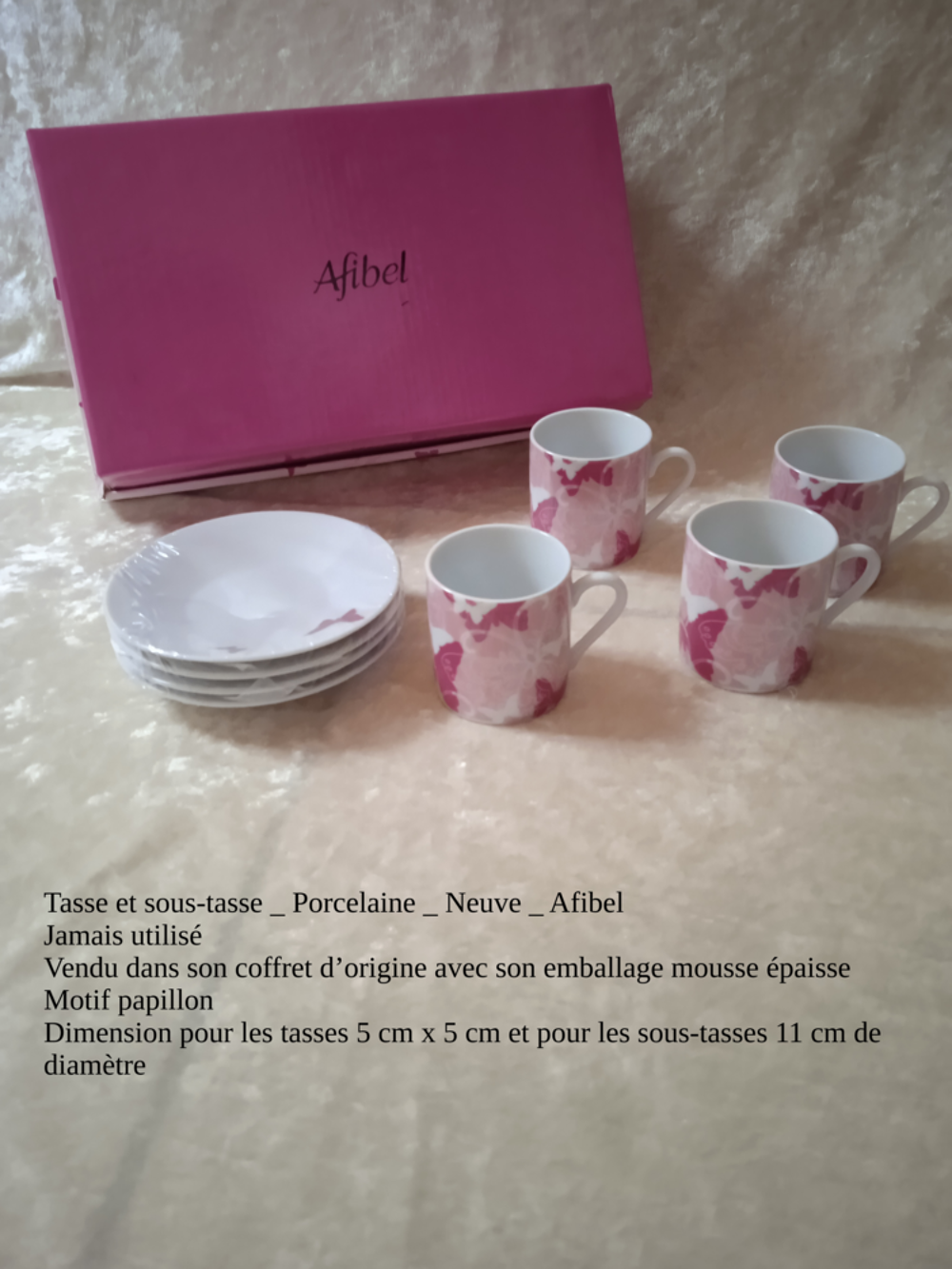 Tasse et sous-tasse Porcelaine Neuve Afibel Cuisine