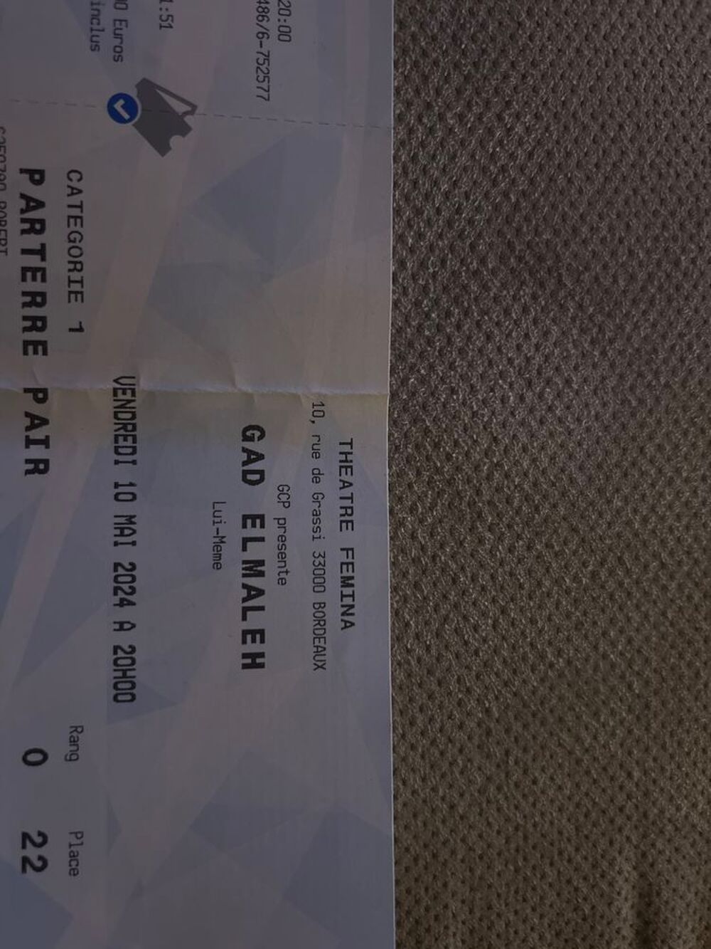 Spectacle Gad Elmaleh Bordeaux 10 mai 20h Billetterie