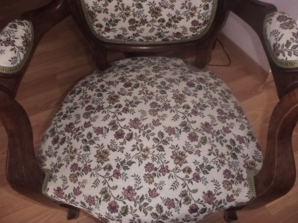 fauteuil style Louis-Philippe refait &agrave; neuf acajou tapisseri Meubles