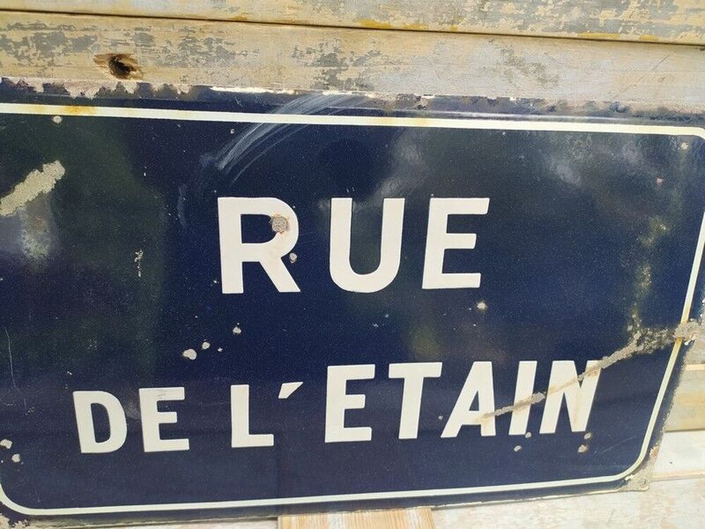 Ancienne Plaque &Eacute;maill&eacute;e Rue de l'&Eacute;tain 
