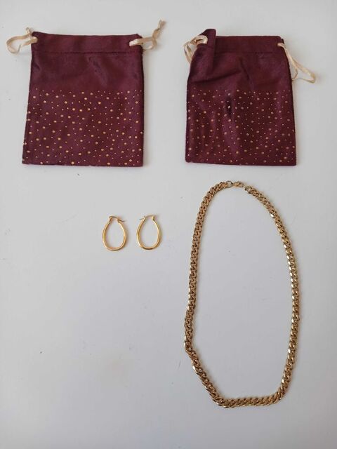 belle parure de bijoux,collier+boucles d oreilles en acier inoxydable Deuil-la-Barre (95)