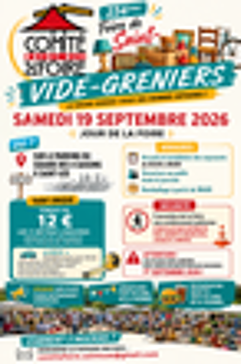 Appel exposants - Vide-Greniers 234e Foire de Saint-Uze Vide grenier, marché aux puces, braderie