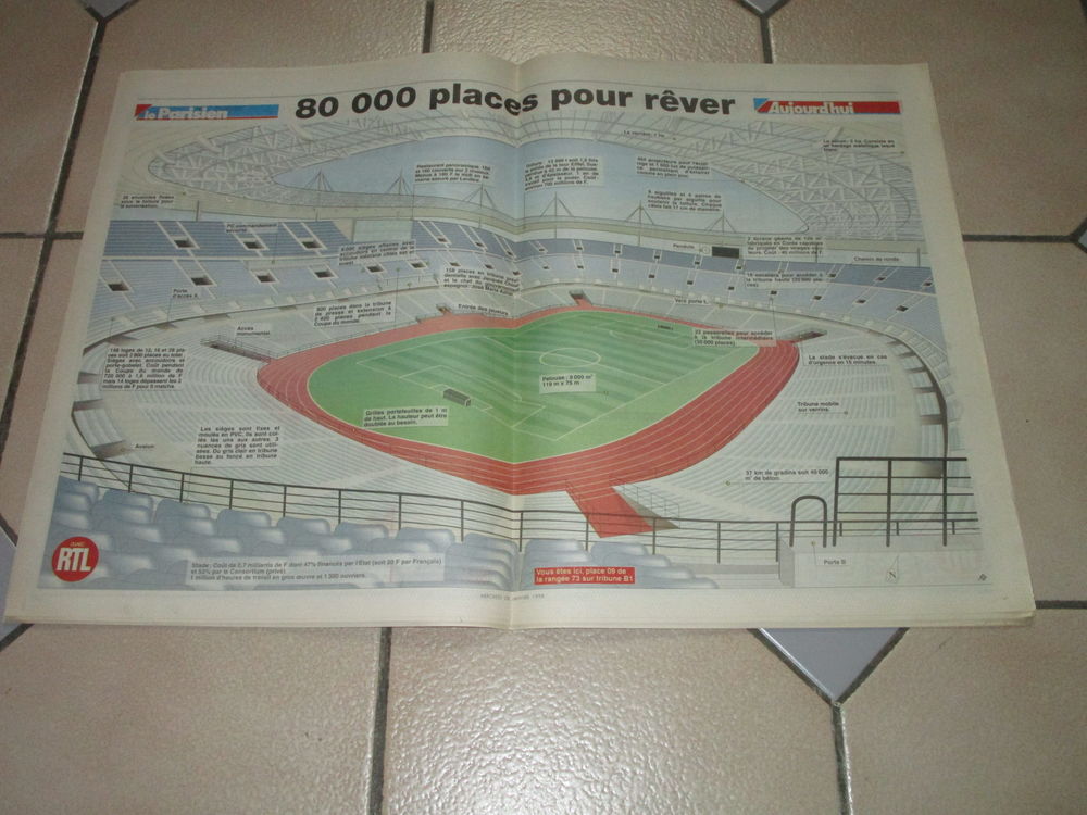 VIEUX PARISIEN STADE DE FRANCE INAUGURATION 28 JANVIER 1998 