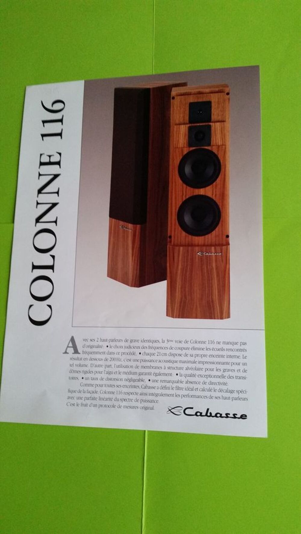 CABASSE COLONNE 116 Audio et hifi