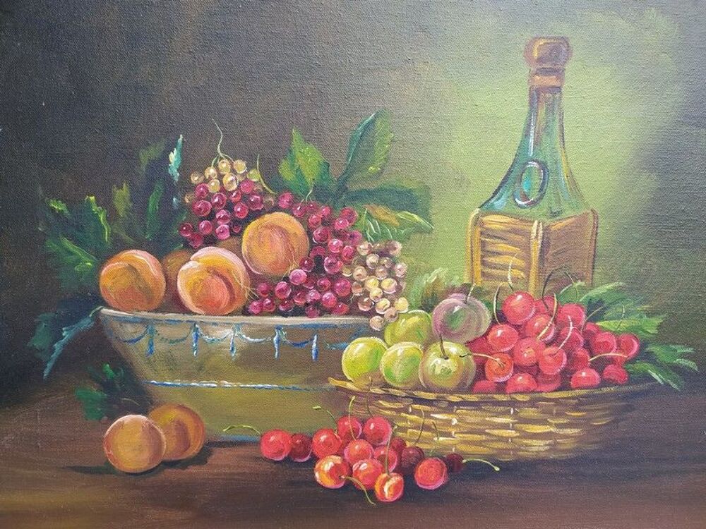 Tableau Nature Morte aux Fruits Sign&eacute; D�coration