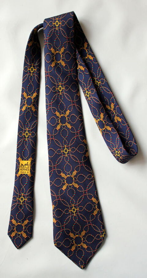 Cravate soie cordage et sangles HERMES 90 Issy-les-Moulineaux (92)