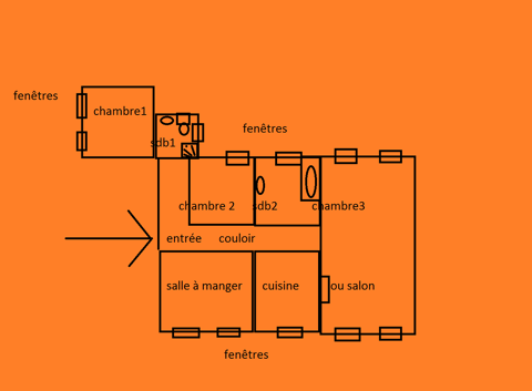  Appartement � louer 5 pi�ces 90 m�