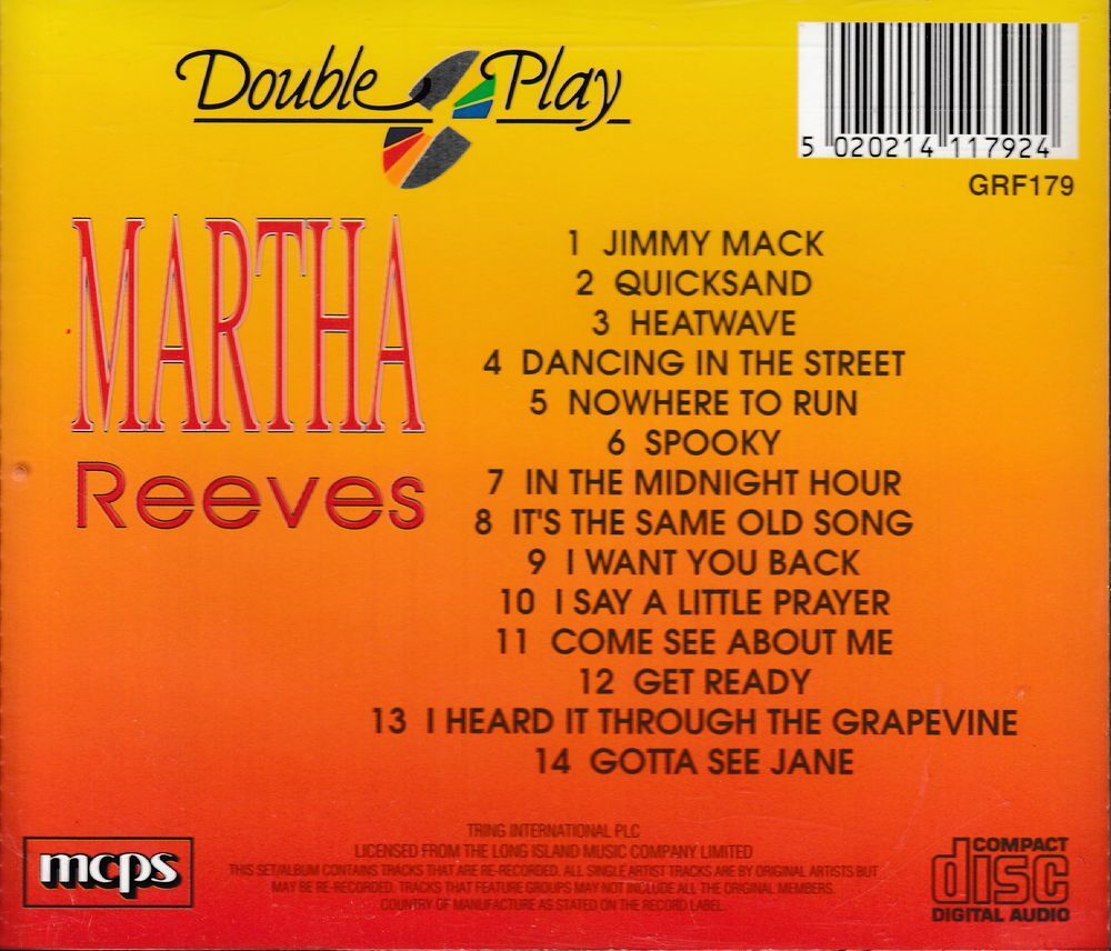 CD Martha Reeves Dancing In The Street CD et vinyles