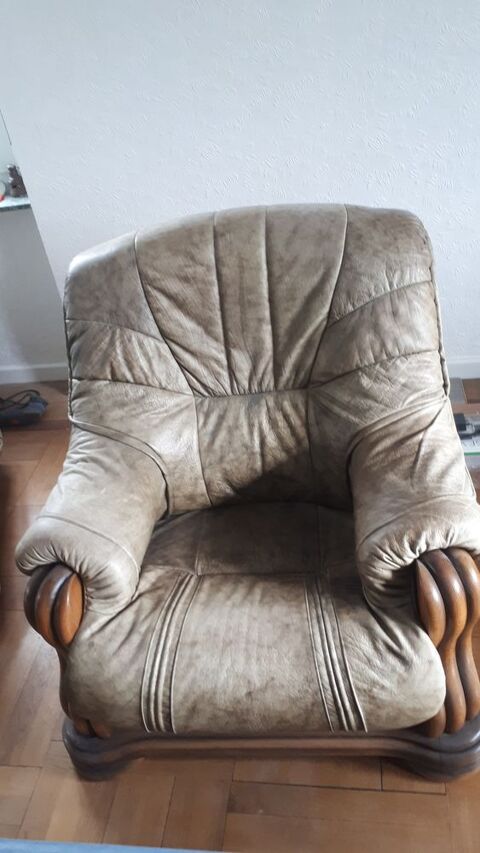 Canap 3 places + 2 fauteuils cuir vritable. 180 Sarreguemines (57)
