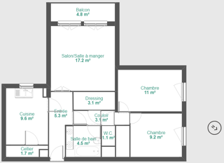  Appartement � vendre 3 pi�ces 67 m�