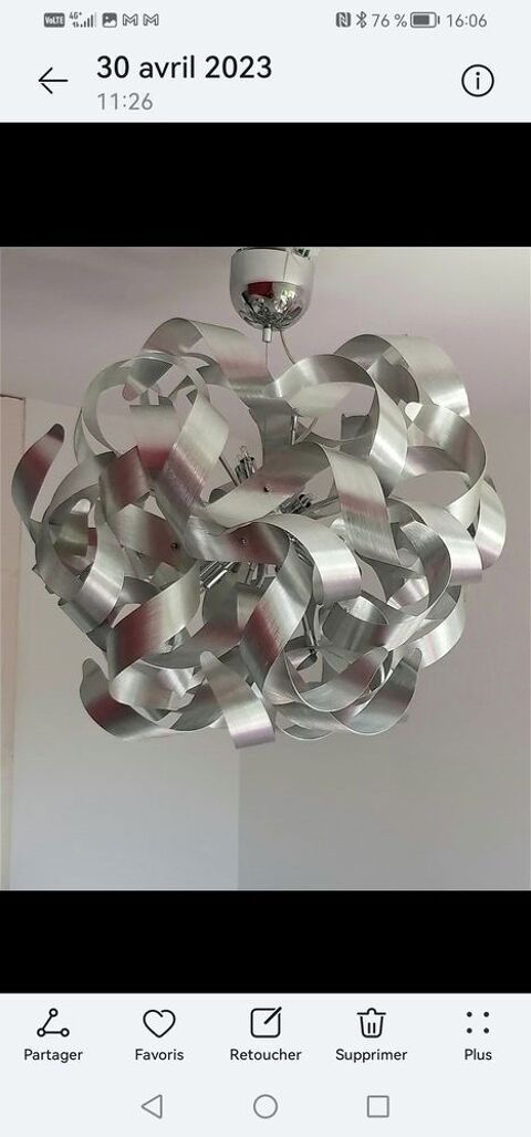Luminaire boule aluminium 80 cm 70 Sollis-Pont (83)