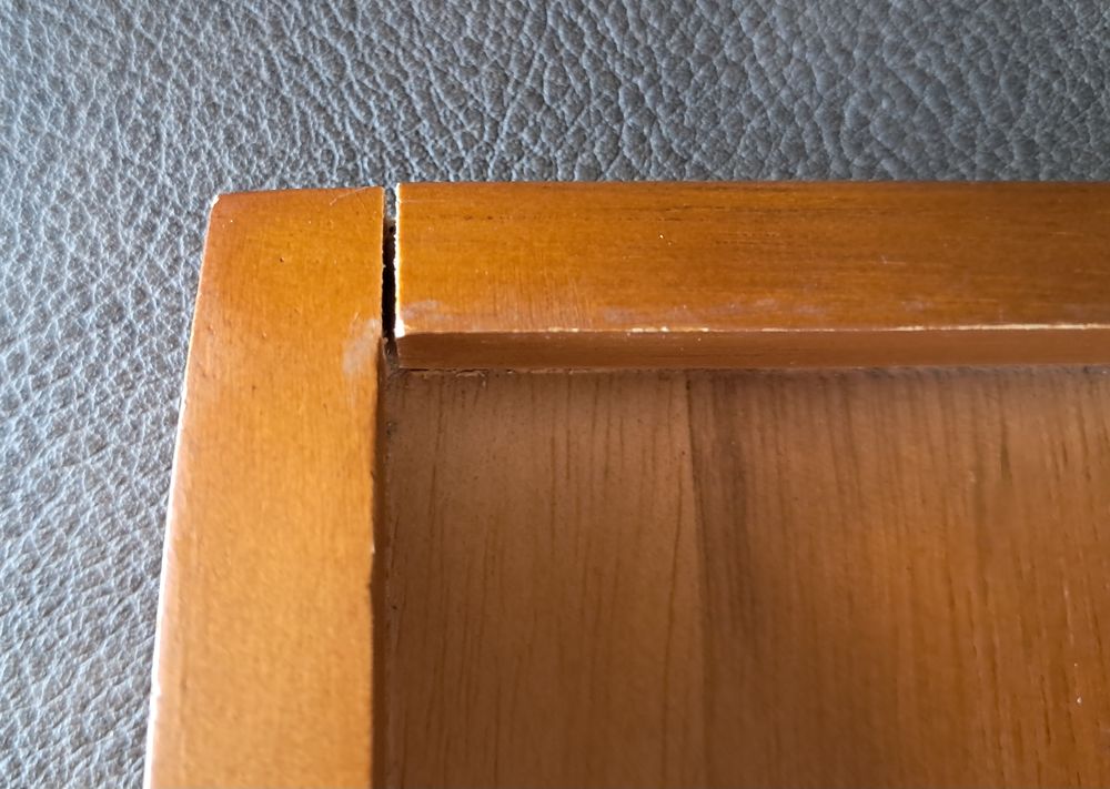 Ramasse monnaie sncf vintage en bois avec rainure 