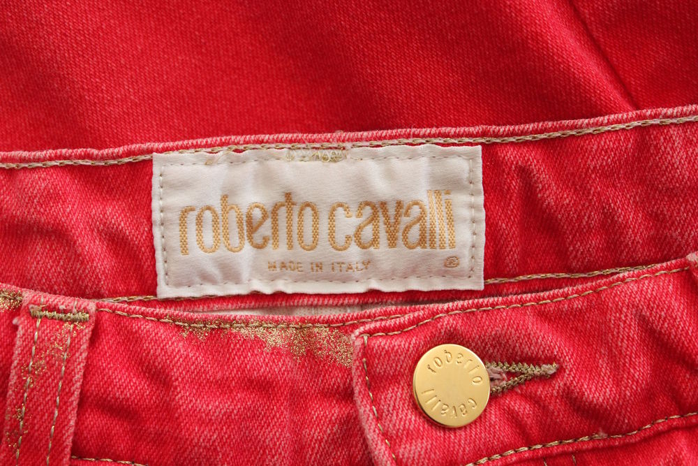 Pantalon jean tigre or ROBERTO CAVALLI T.S Vêtements