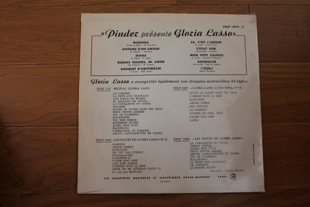 DISQUE VINYLE GLORIA LASSO CD et vinyles