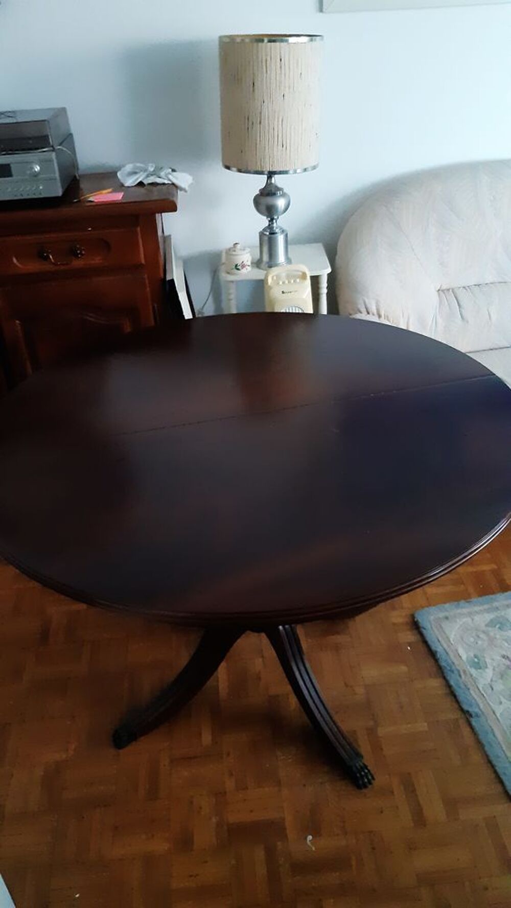 Table de salon ronde - couleur Acajou Meubles