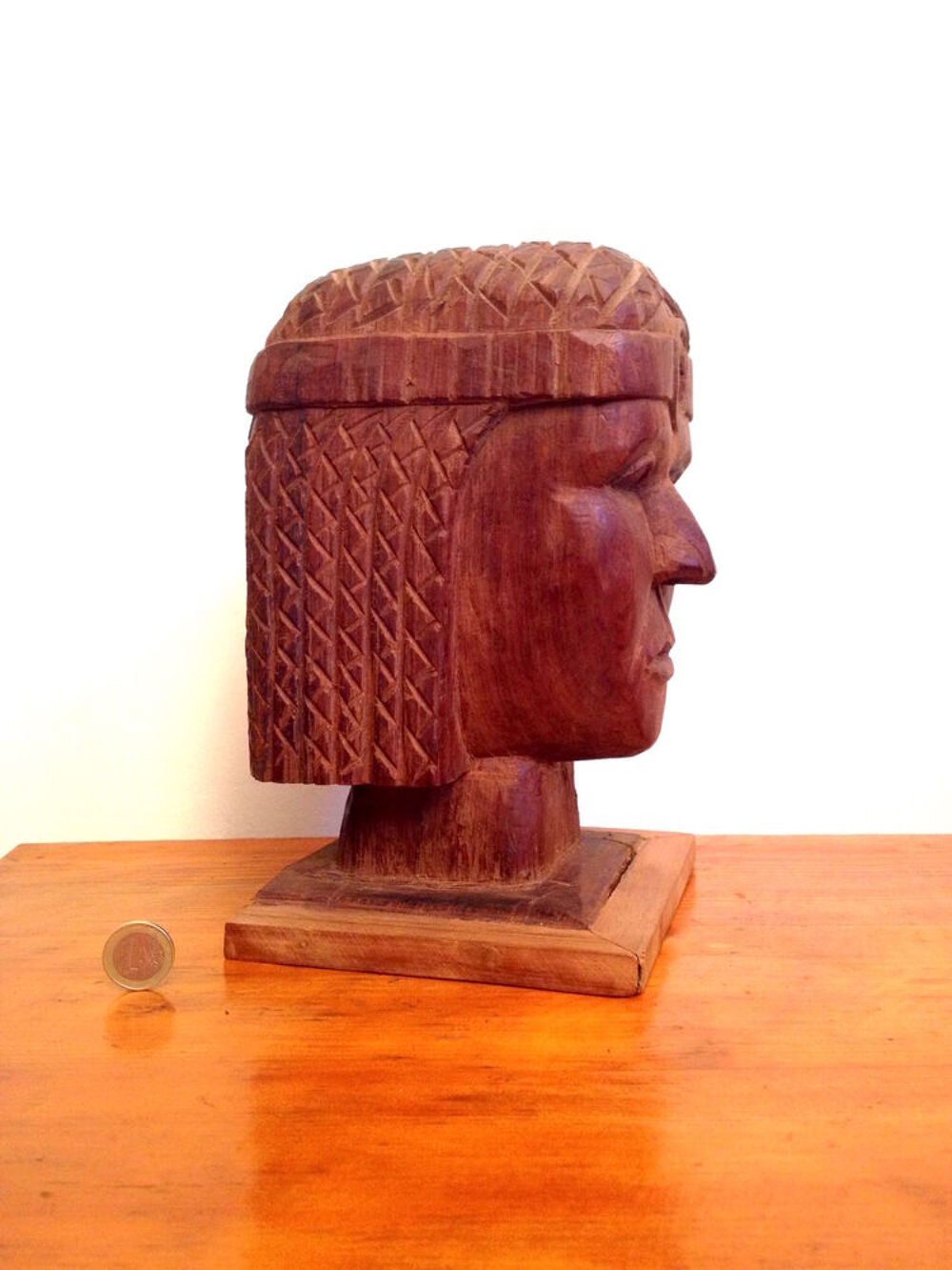 T&Ecirc;TE INCA AZTEQUE SCULPTURE EN BOIS 