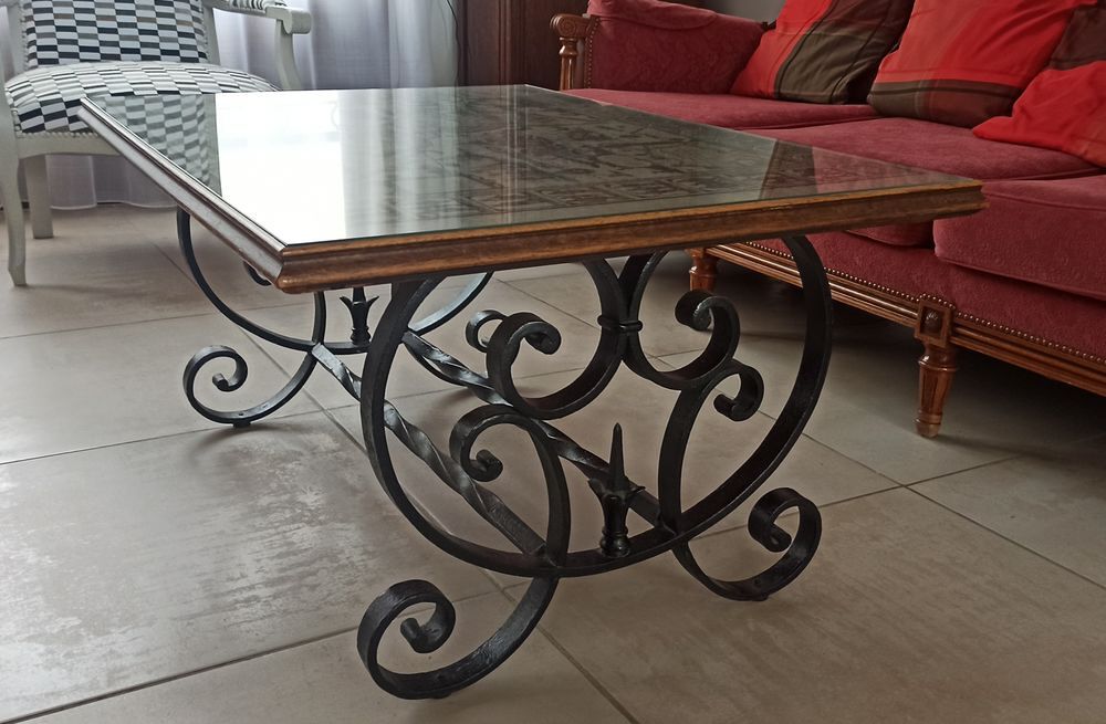 Table basse en fer forg&eacute; Meubles