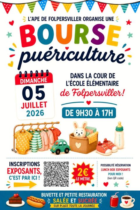 Bourse Puériculture le 05/07/2026 à l'Ecole de Folpersviller 0 Sarreguemines (57)
