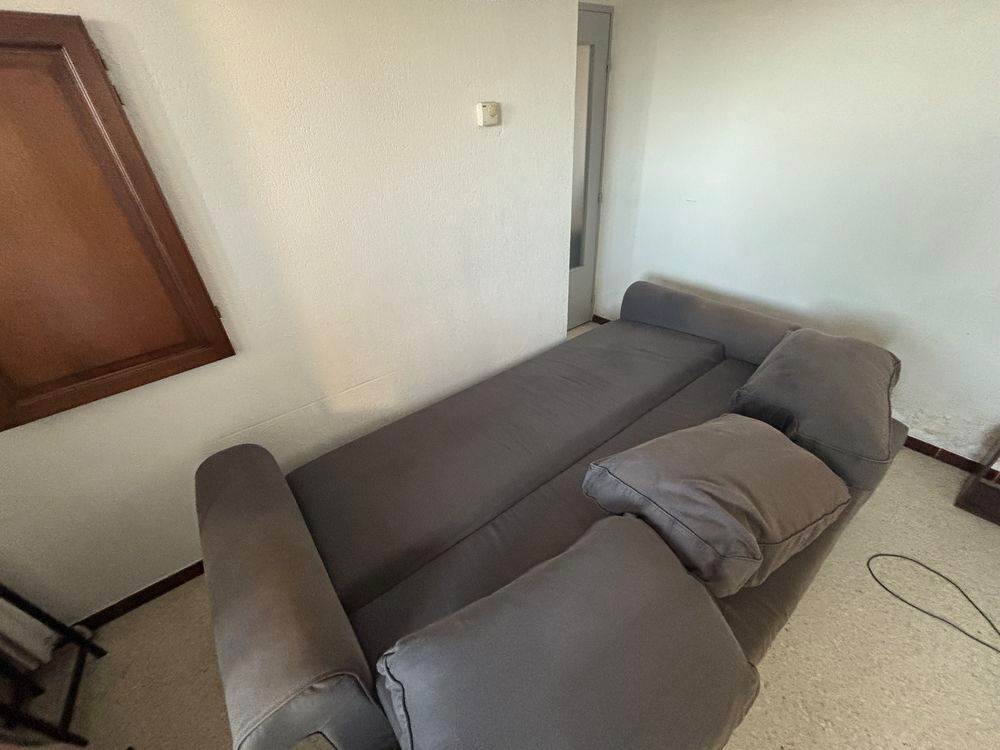 Canap&eacute; convertible gris avec coffre Meubles