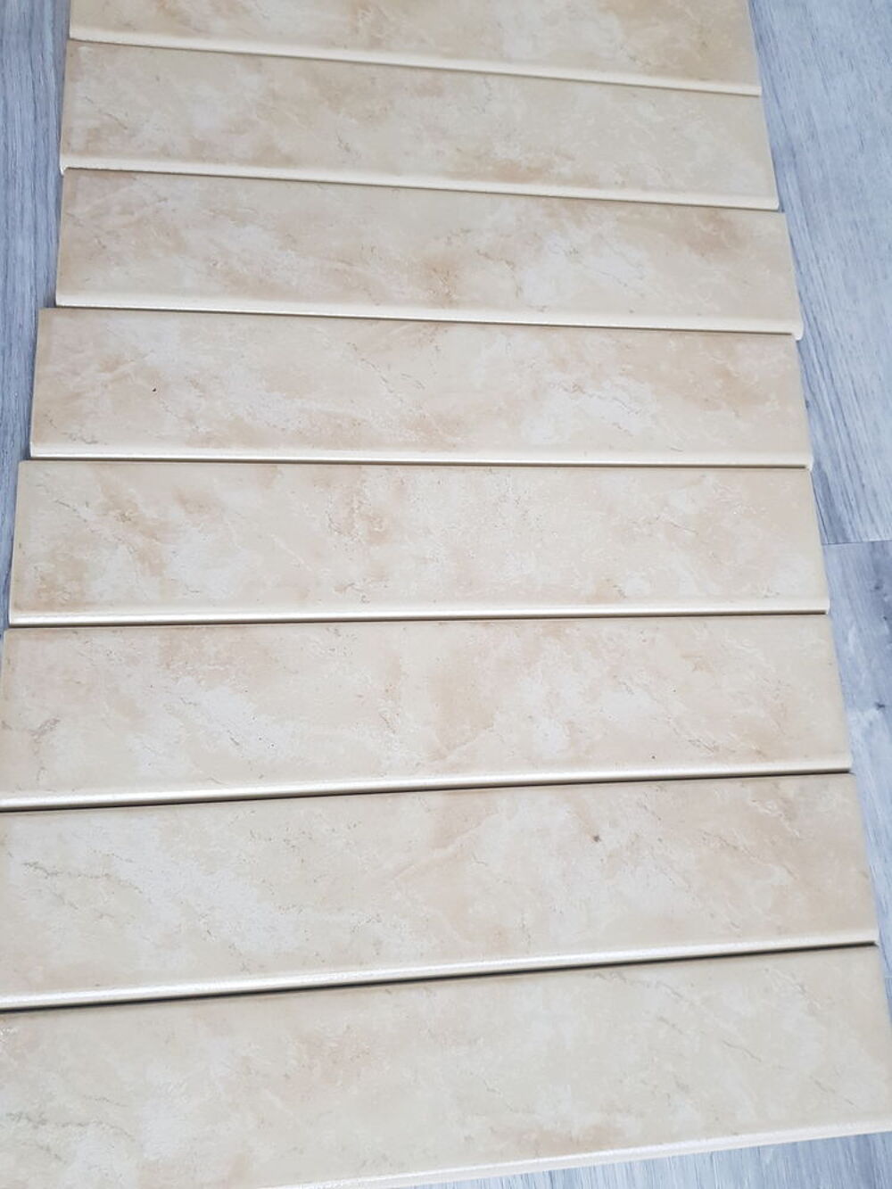 12 carrelages rectangulaires beige marbr&eacute; Décoration