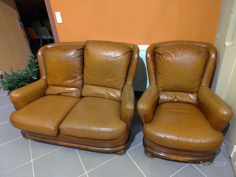 Canap� cuir 2 places et fauteuil 1 place 320 Lyon 7 (69)