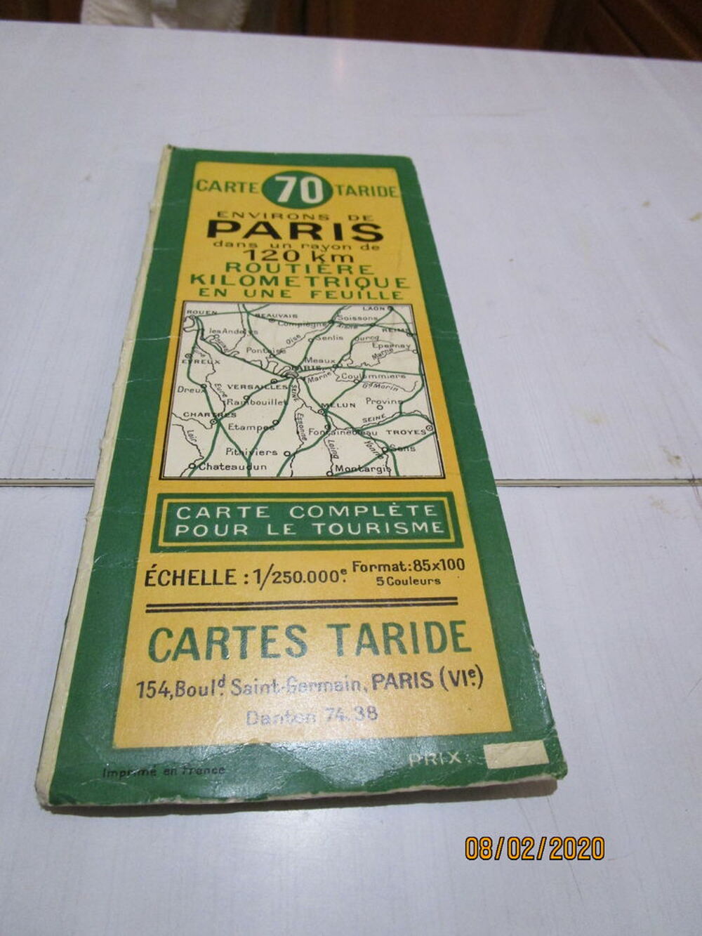 carte routi&egrave;re TARIDE environs de Paris N&deg;70 