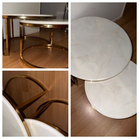 Table basse gigogne + table à manger en marbre. 500 Le Blanc-Mesnil (93)