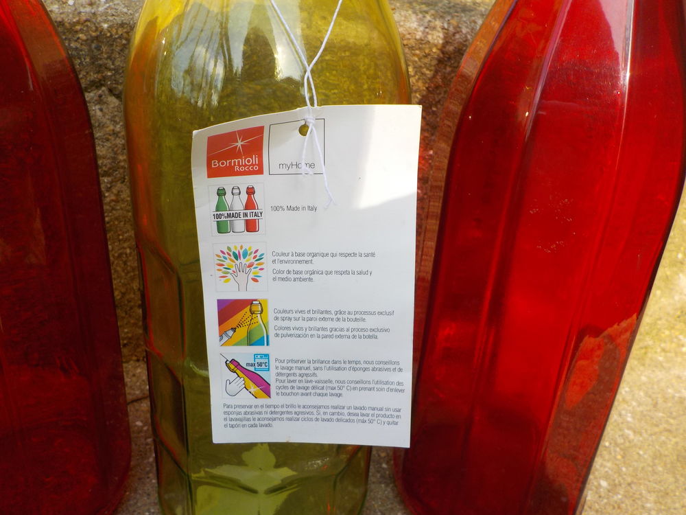 LOT DE 4 BOUTEILLES EN VERRE VIDES AVEC BOUCHON A ETRIER Cuisine