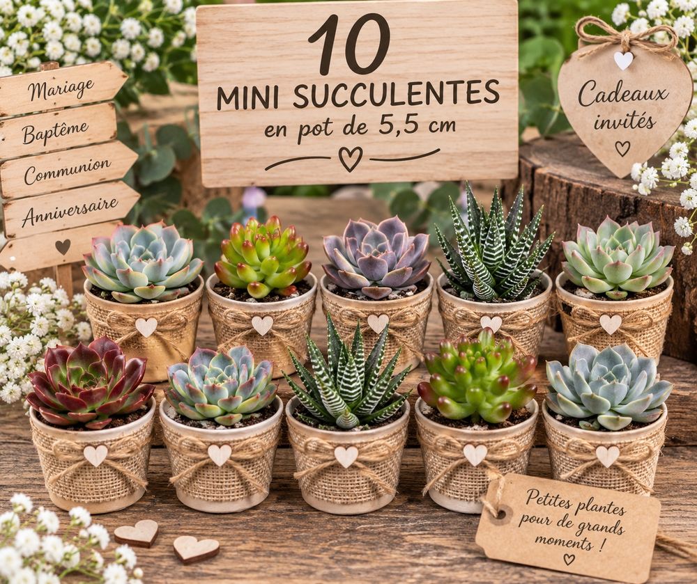 Mini plantes succulentes disponibles par lots : 10, 20, 50.. Jardin
