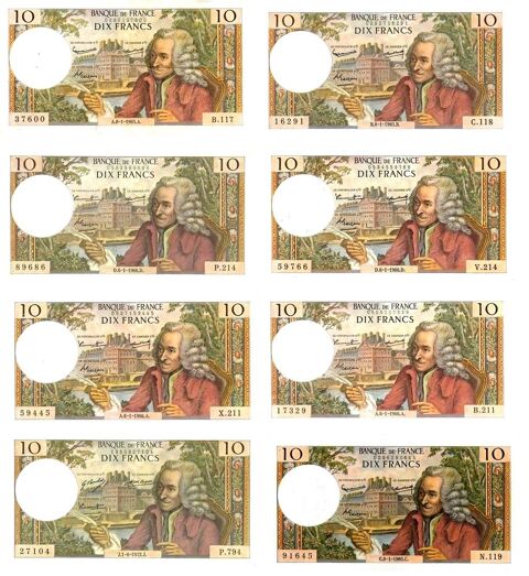 F 62 lot 14 billets 10 f voltaire NEUFS 635 Raismes (59)