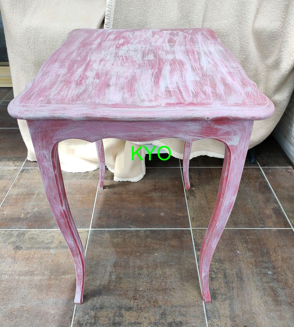 Table d&eacute;corative rectangulaire bois rose, tiroir central Meubles