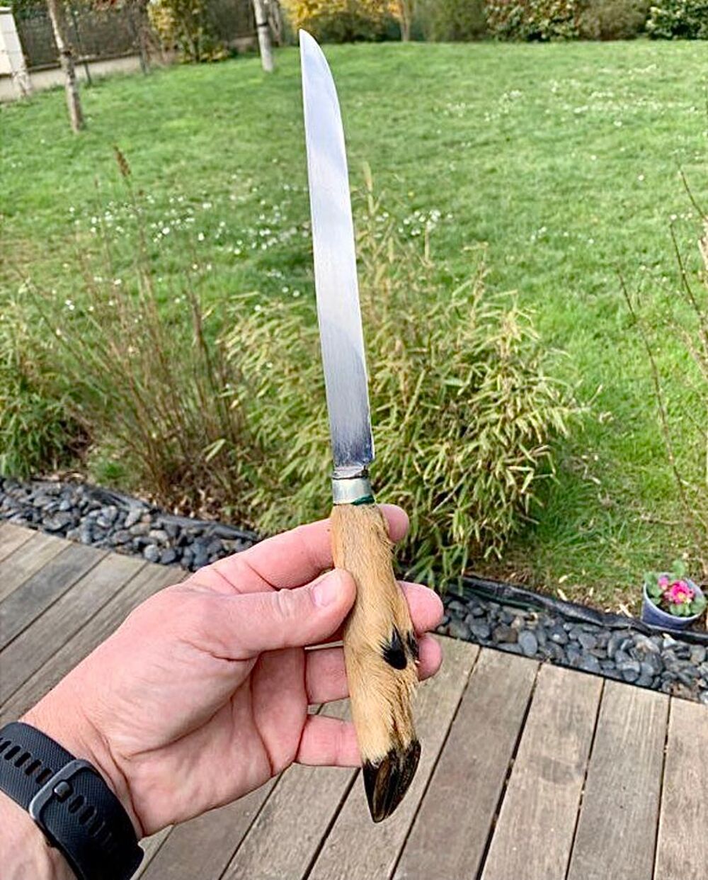 Couteau et fourchette pattes de chevreuil chasse Cuisine