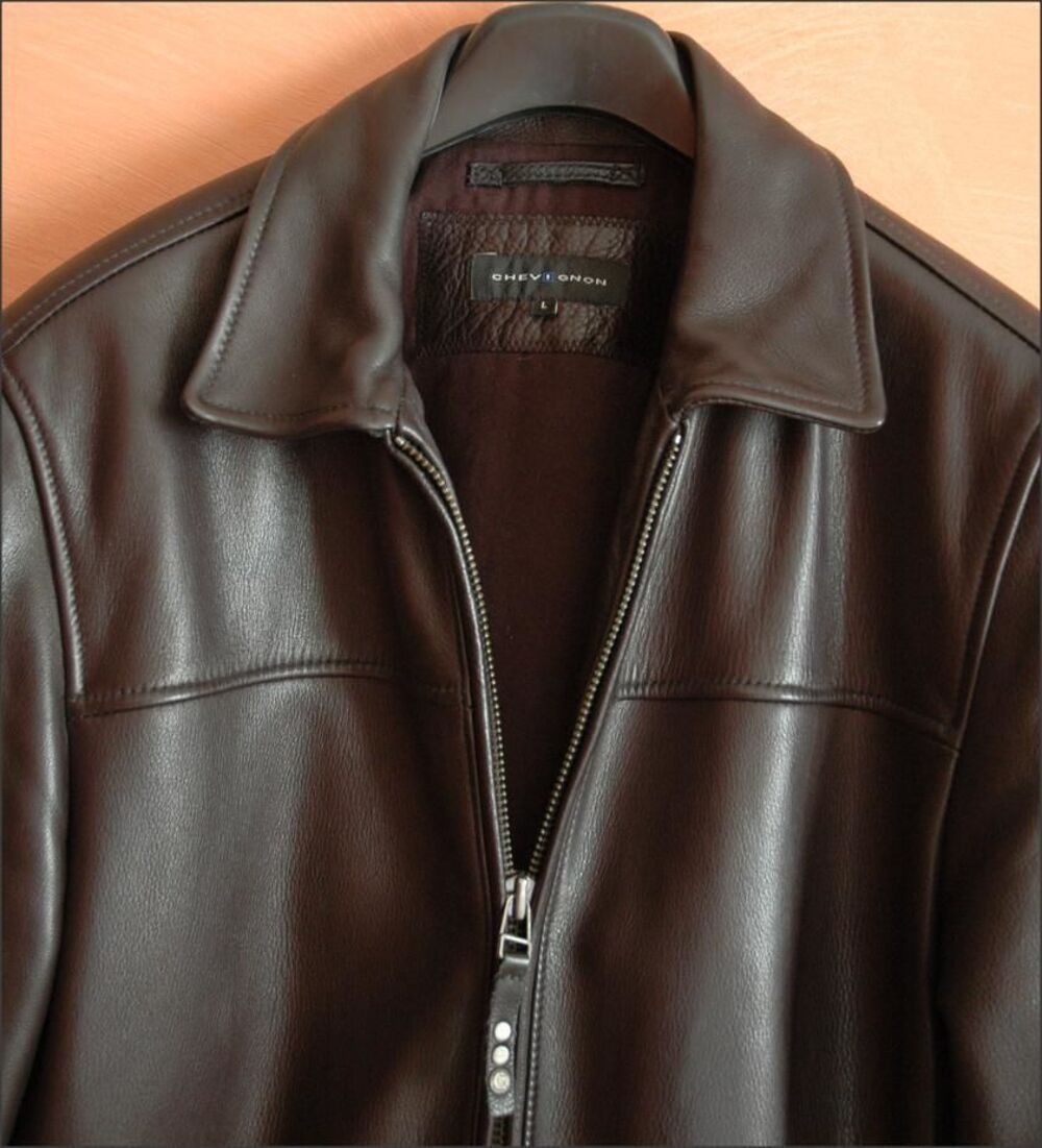 Veste blouson Cuir marque originale Chevignon&reg; &eacute;tat Neuf Vtements
