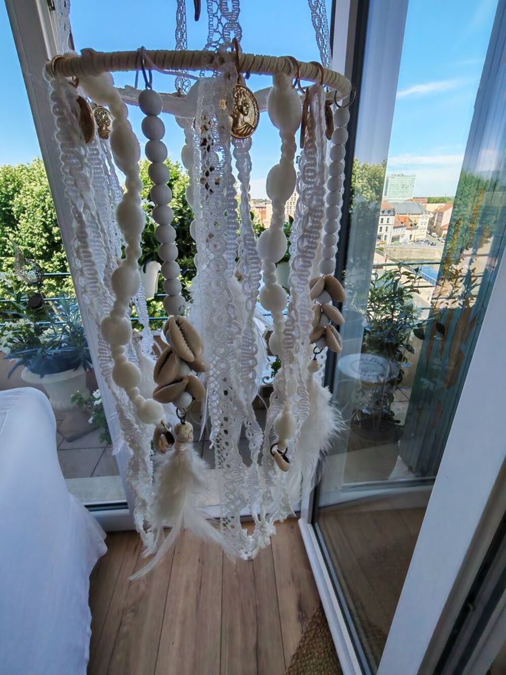 Magnifique attrape r&ecirc;ves blanc style boheme Décoration