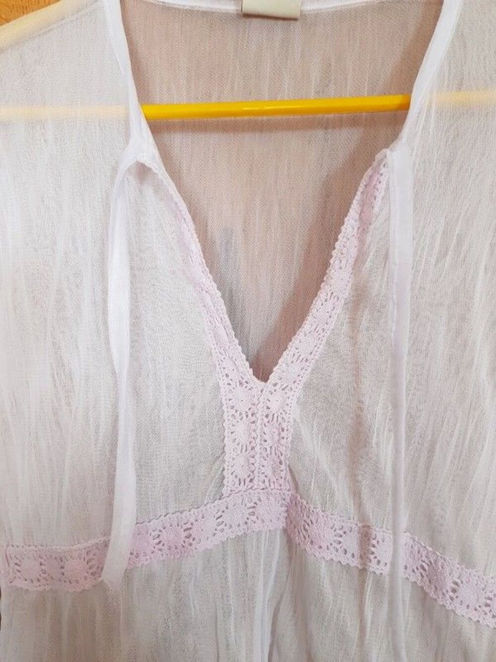 blouse en voile blanc blouse en voile blanc dedentelle rose Vêtements