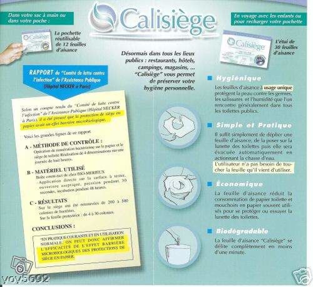  100 pi&egrave;ces Sursi&egrave;ge calisi&egrave;ge wc protection NEUF Maroquinerie