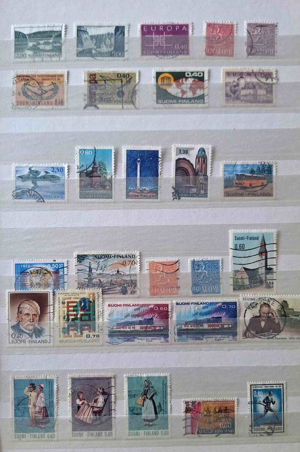 S&eacute;rie de timbres de collection de Finlande 