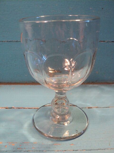 Ancien Verre �pais Cristal Souffl� � Godrons Charles X 40 Loches (37)