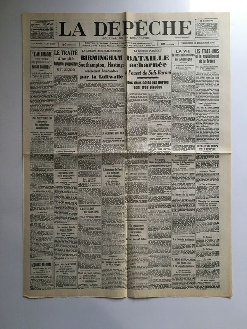 Excelsior, Paris-soir, Le Journal, la d&eacute;p&ecirc;che, etc 