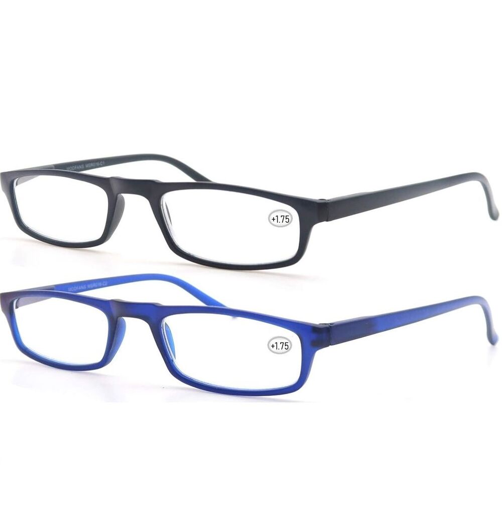 Lot de 2 Lunettes de Lecture Mixte, Monture L&eacute;g&egrave;re Noir/Bleu Livres et BD