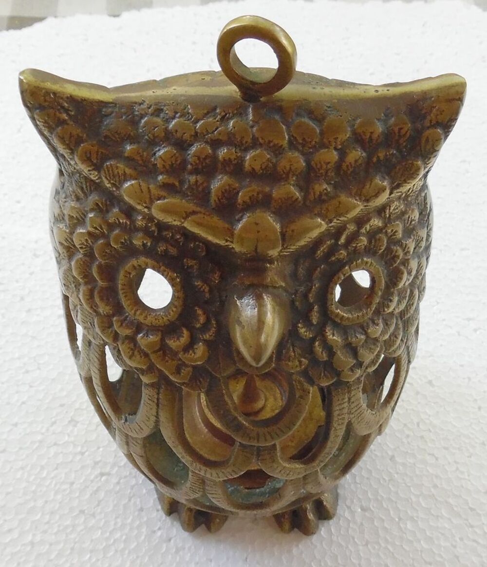 Hibou Bougeoir photophore en laiton ou en bronze collector Décoration