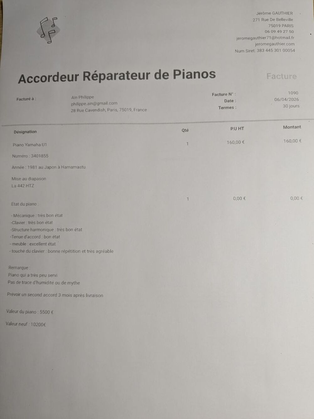 piano droit Yamaha U1 en tr&egrave;s bon &eacute;tat Instruments de musique