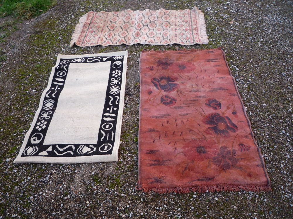 Carpette/tapis
blanc 107cm x 59cm
g&eacute;om&eacute;trique Dcoration