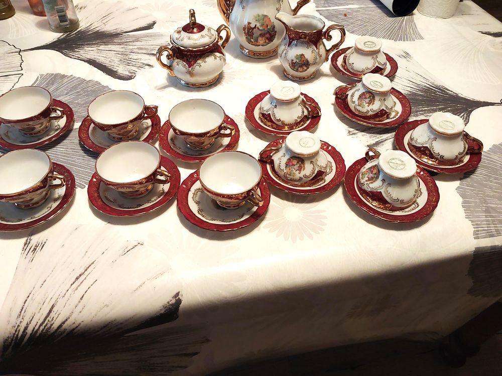 service caf&eacute; ancien v&eacute;ritable porcelaine Italie Electroménager