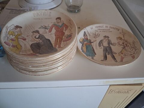 11 assiettes parlantes rares 40 Niherne (36)