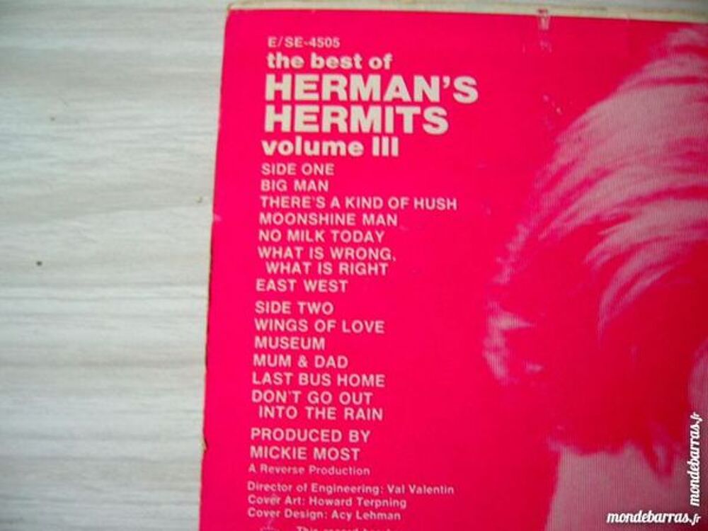 33 TOURS HERMAN'S HERMITS VOLUME III The best of CD et vinyles